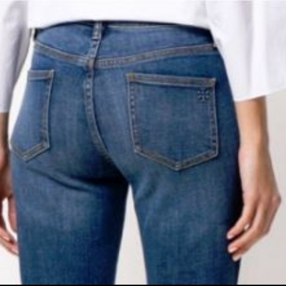 NWT Tory Burch Harley Cropped Jean Rain Wash Sz 23 - Picture 5 of 6